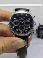 Swiss Copy Longines Watch Black Leather